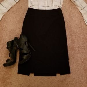 WHBM: black high-waisted pencil skirt sz 00